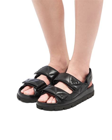 prada padded nappa leather sandals|Padded nappa leather sandals .